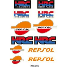 Rebon Moto Design Sticker Seti Sponsor Hrc Repsol Tasarımlı Grenaj Kaplama 01