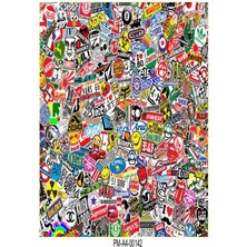 Rebon Moto Design Sticker Seti Hellaflush Tasarımlı Grenaj Kaplama 08