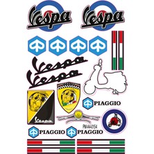 Rebon Moto Design Sticker Seti Pıaggıo Vespa Tasarımlı Grenaj Kaplama 01