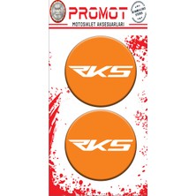 Rebon Moto Design Damla Logo Sticker Rks Tasarımlı Kabartmalı 5X5CM 01