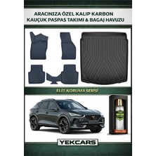 Yek Cars Cupra Formentor 2026 Model Karbonlu Kauçuk Paspas Seti ve Alt Bagaj Havuzu