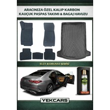 Yek Cars Mercedes Cla 2021 Model Karbonlu Kauçuk Paspas Seti ve Bagaj Havuzu