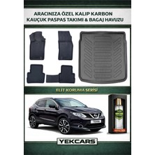 Yek Cars Nissan Qashqai Tekna 2017 Model Karbonlu Kauçuk Paspas Seti ve Bagaj Havuzu