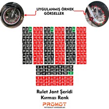 Rebon Moto Design Rulet Tasarımlı Jant Şeridi Set Kırmızı Renk