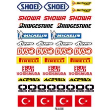 Rebon Moto Design Sticker Seti Karışık Ekipman Kask Motorsiklet 04