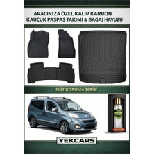 Yek Cars Fiat Fiorino 2026 Model Karbonlu Kauçuk Paspas Seti ve Bagaj Havuzu