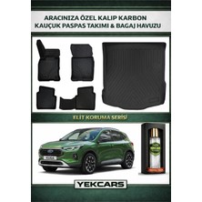 Yek Cars Ford Kuga 2023 Model Karbonlu Kauçuk Paspas Seti ve Bagaj Havuzu