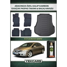 Yek Cars Honda Civic 2011 Model Karbonlu Kauçuk Paspas Seti ve Bagaj Havuzu