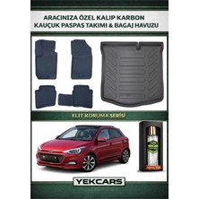 Yek Cars Hyundai I20 2014 Model Karbonlu Kauçuk Paspas Seti ve Bagaj Havuzu