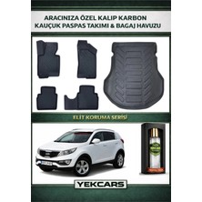 Yek Cars Kia Sportage 2013 Model Karbonlu Kauçuk Paspas Seti ve Bagaj Havuzu