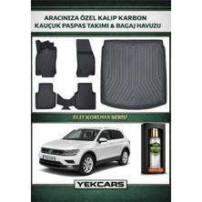 Yek Cars Volkswagen Tıguan 2020 Model Karbonlu Kauçuk Paspas Seti ve Alt Bagaj Havuzu