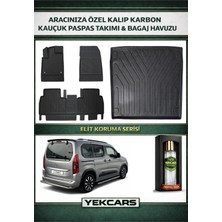 Yek Cars Opel Combo 2021 Model Karbonlu Kauçuk Paspas Seti ve Demirli Bagaj Havuzu