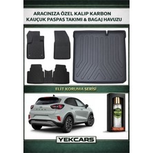 Yek Cars Ford Puma 2019 Model Karbonlu Kauçuk Paspas Seti ve Alt Bagaj Havuzu