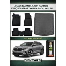 Yek Cars Renault Austral Mild Hybrid 2026 Model Karbonlu Kauçuk Paspas Seti ve Bagaj Havuzu
