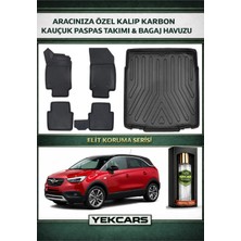 Yek Cars Opel Crossland 2018 Model Karbonlu Kauçuk Paspas Seti ve Alt Bagaj Havuzu