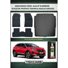 Yek Cars Peugeot 3008 2020 Model Karbonlu Kauçuk Paspas Seti ve Alt Bagaj Havuzu