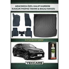 Yek Cars Volkswagen Tıguan 2025 Model Karbonlu Kauçuk Paspas Seti ve Üst Bagaj Havuzu