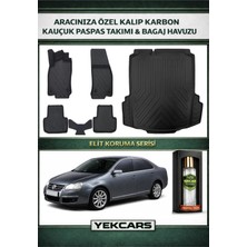 Yek Cars Volkswagen Jetta 2008 Model Karbonlu Kauçuk Paspas Seti ve Bagaj Havuzu