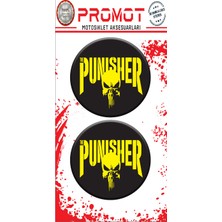 Rebon Moto Design Damla Logo Sticker Punısher Tasarım Kabartmalı 5X5CM 03