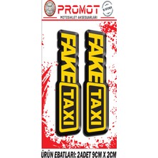 Rebon Moto Design Damla Logo Fake Taxı Tasarımlı Ön Maşa Kabartmalı 2'li Sticker 1