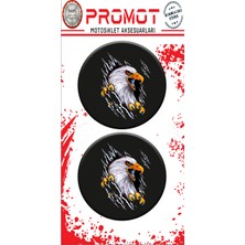Rebon Moto Design Damla Logo Sticker Kartal Tasarımlı Kabartmalı 5X5CM 01