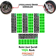 Rebon Moto Design Rulet Tasarımlı Jant Şeridi Set Yeşil Renk