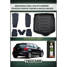 Yek Cars Volkswagen Polo (6r) 2010 Model Karbonlu Kauçuk Paspas Seti ve Alt Bagaj Havuzu
