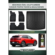 Yek Cars Volkswagen Id (4) Elektrikli 2026 Model Karbonlu Kauçuk Paspas Seti ve Bagaj Havuzu