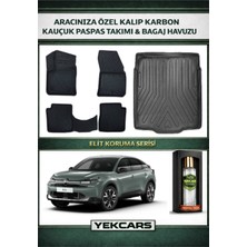 Yek Cars Citroen C4 Elektrikli 2023 Model Karbonlu Kauçuk Paspas Seti ve Alt Bagaj Havuzu