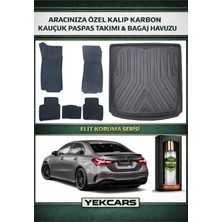 Yek Cars Mercedes W177 Sedan 2022 Model Karbonlu Kauçuk Paspas Seti ve Cepsiz Bagaj Havuzu
