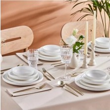 Calperia 24 Parça 6 Kişilik Beyaz Yemek Takımı