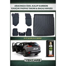 Yek Cars Peugeot 2008 2020 Model Karbonlu Kauçuk Paspas Seti ve Üst Bagaj Havuzu
