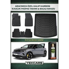 Yek Cars Opel Yeni Kasa Mokka Hybrid 2026 Model Karbonlu Kauçuk Paspas Seti ve Bagaj Havuzu