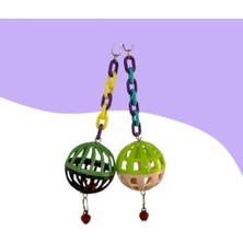 Calperia 2'li Renkli Çıngıraklı Kuş Top Oyuncak - 7 cm