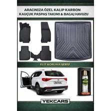 Yek Cars Seat Tarraco 2022 Model Karbonlu Kauçuk Paspas Seti ve Bagaj Havuzu