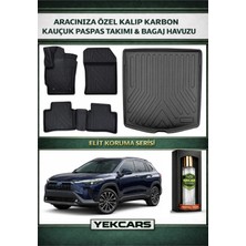 Yek Cars Toyota Corolla Cross 2025 Model Karbonlu Kauçuk Paspas Seti ve Bagaj Havuzu