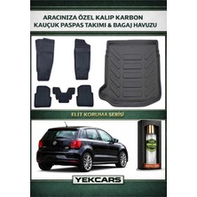 Yek Cars Volkswagen Polo (6r) 2010 Model Karbonlu Kauçuk Paspas Seti ve Üst Bagaj Havuzu