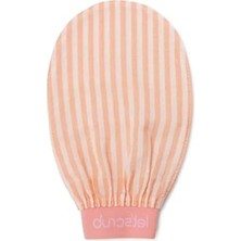 Calperia Ekru Zebra Desenli Peeling Eldiveni - %100 Floş Ipek, Normal Ciltler Için