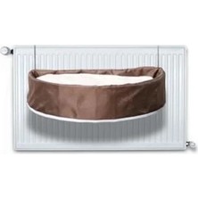 Calperia Kalorifer Petek Radyatör Yatağı, Kedi ve Köpek Için Peluş, Koyu Kahve, 2xl