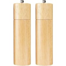 Calperia Bambu Ahşap Gövdeli Tuz ve Karabiber Değirmeni Seti - 21 cm