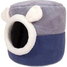 Calperia Mavi-Gri Kutu Kedi Yatağı, Yıkanabilir, 40 x 40 cm