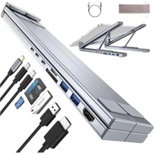 Calperia Usb-C Taşınabilir Laptop Standı, HDMI 4K ve Çoklu Port Hub