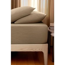 Calperia Müslin Çift Kişilik Lastikli Çarşaf Seti, 180 x 200 cm