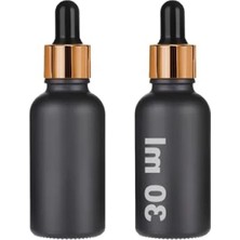 Calperia 30 ml Mat Siyah Cam Damlalıklı Serum Şişesi - 2 Adet