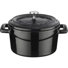 Calperia 10 cm Döküm Mini Tencere Siyah