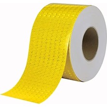 Calperia 10 Metre Reflektörlü Fosforlu Ikaz Bandı 10 cm Sarı