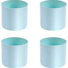 Calperia Mavi Yuvarlak Masaüstü Saksı Seti, 4 Adet