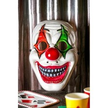 Calperia Kırmızı Yeşil Palyaço Maskesi - Eğlenceli Kostüm Aksesuarı