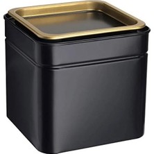 Calperia Siyah ve Altın Renkli Kahve/çay Kutusu - 10X10X10 cm