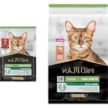 Calperia Kısırlaştırılmış Kediler Için Somonlu Mama, 10 kg + Biftekli Konserve Seti (6 Adet)